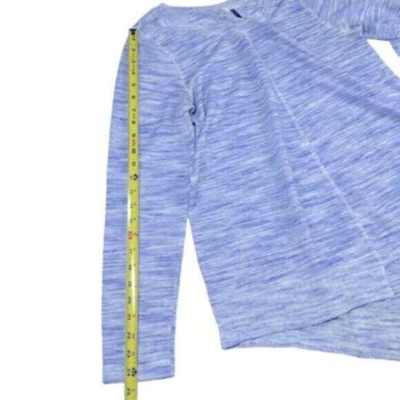 Anthropologie | Akemi + Kin Heather Blue Asymmetrical Thin Sweater Size Medium - Picture 6 of 11